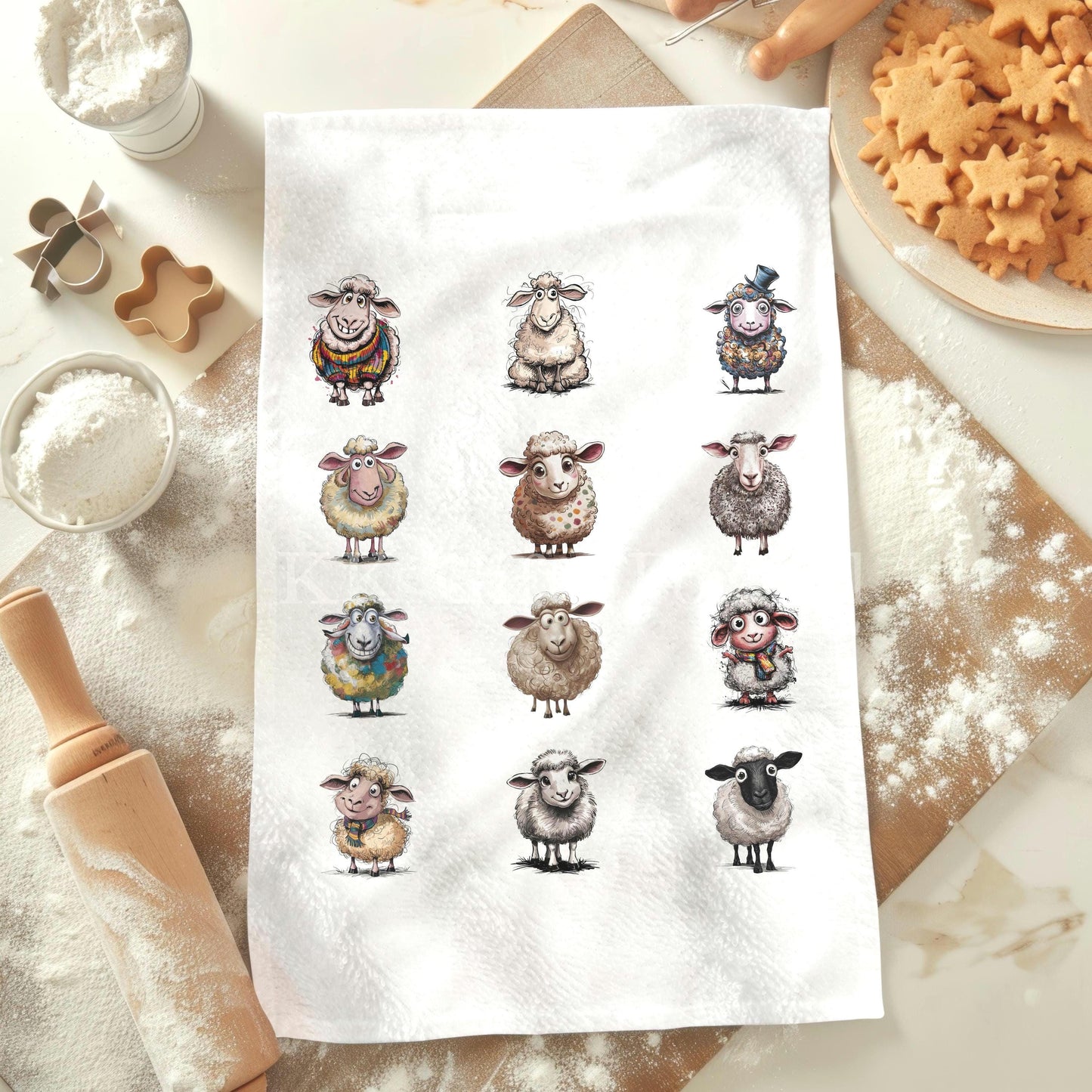 Funny Sheep Tea Towel, Farm House Kitchen Towel, Quirky Sheep Lover Gift
