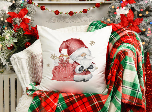 Santa Gonk Cushion, Personalised Gift For Gonk Lover, Christmas Gonk Gnome Home Decor Cushion