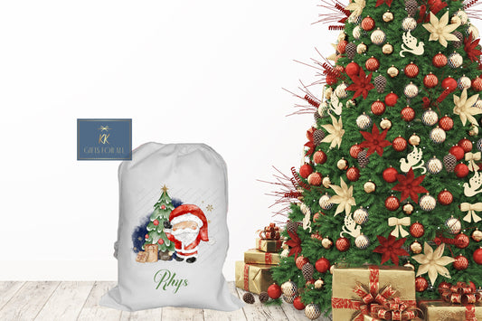 Personalised Christmas Santa Sack Father Christmas Bag, Drawstring Present Sack