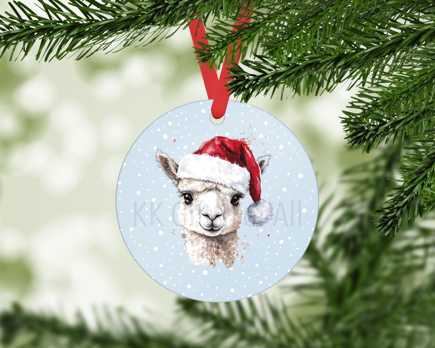 Personalised Alpaca Christmas Tree Decoration, Christmas Alpaca Hanging Ornament