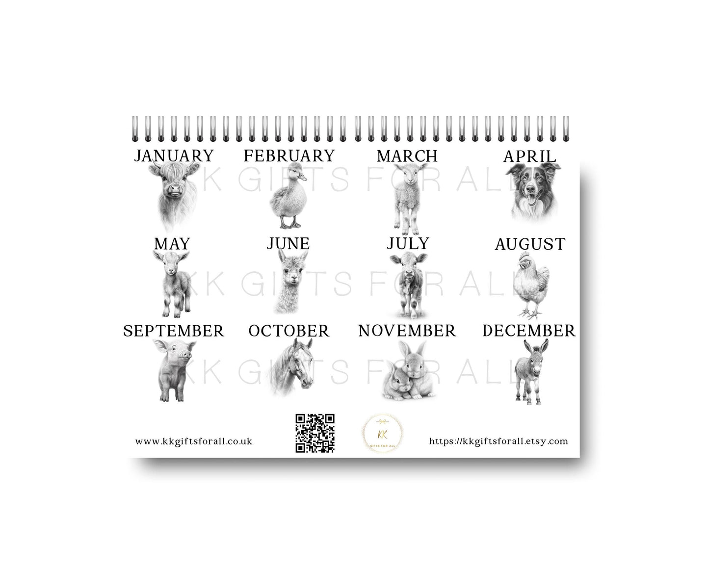 2026 Farmyard Calendar, Farm Animal 2026 Calendar, Cute Animal Wall Calendar, Christmas Gifts