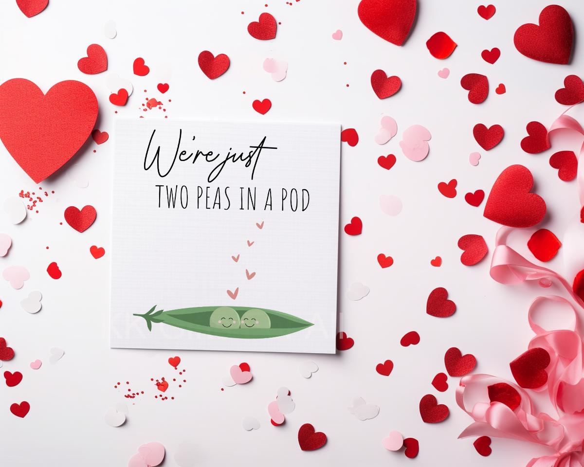 Cute Anniversary Card, Two Peas In A Pod Card, Card For Wife Girlfriend Husband Boyfriend Birthday