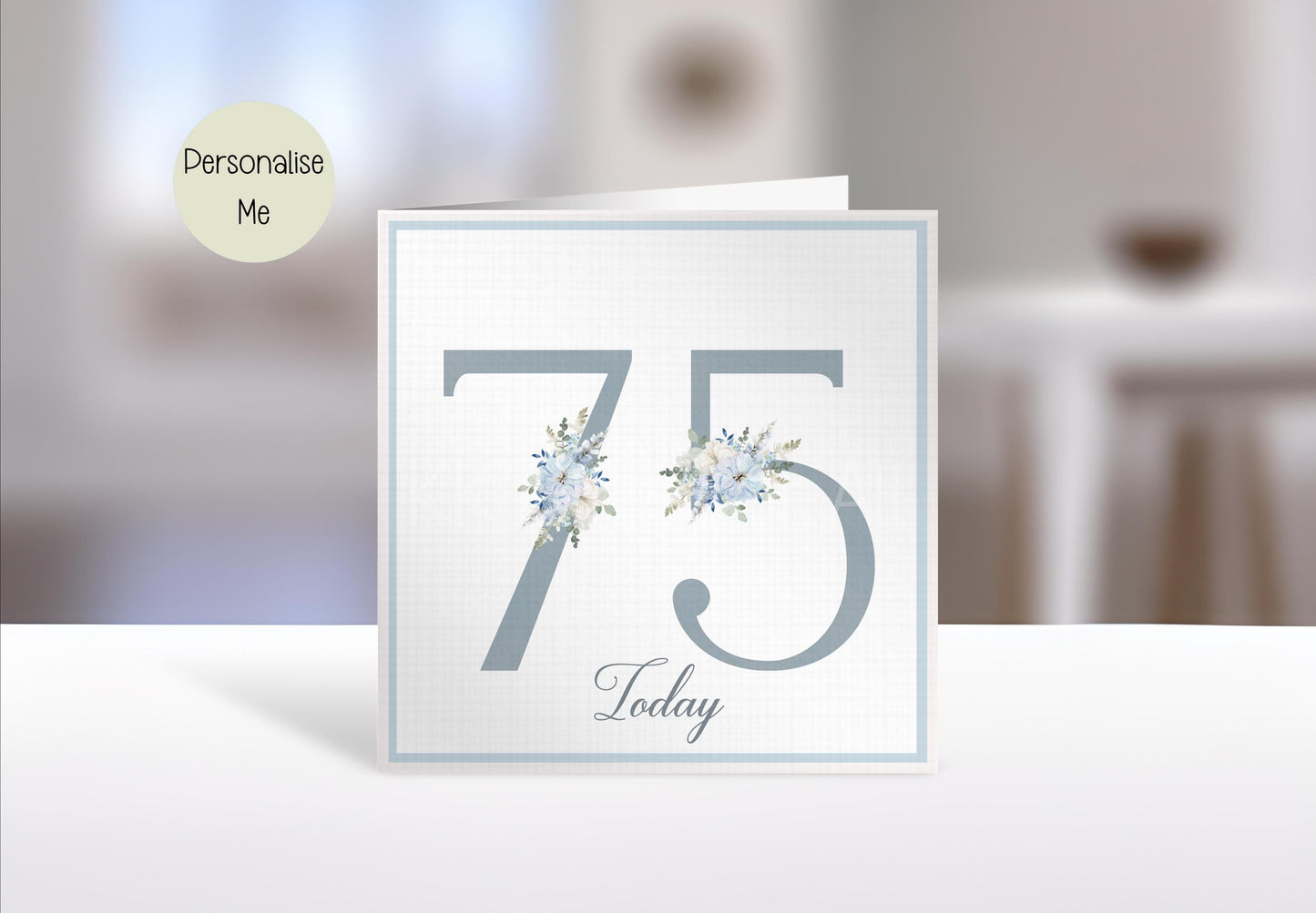 Personalised Birthday Card, Birthday Card For Nan Grandma Friend, 75th Floral Birthday Card