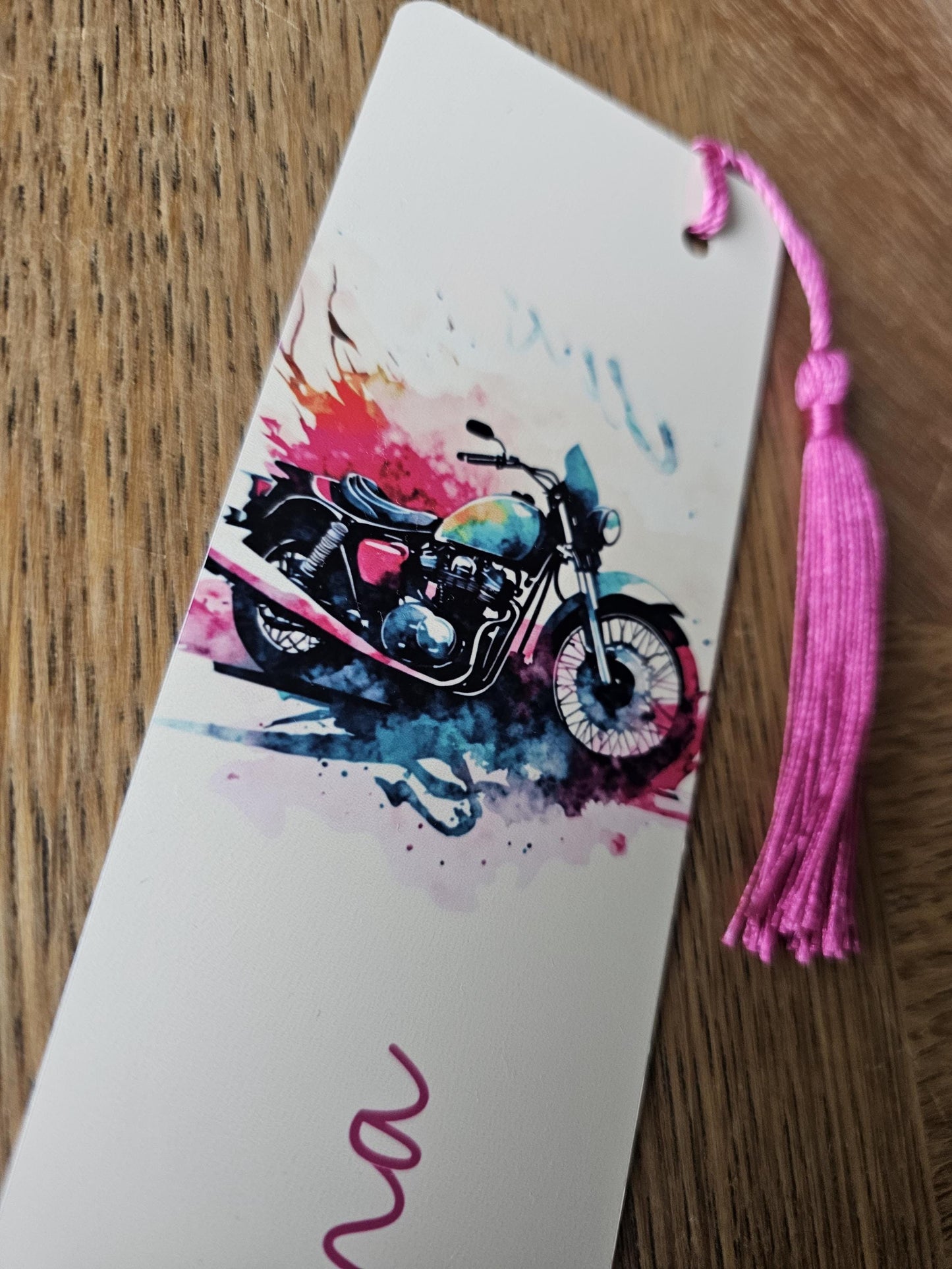 Personalised Motorbike Bookmark, Motorcycle Bookmark, Bookmark for Motorbike Lover