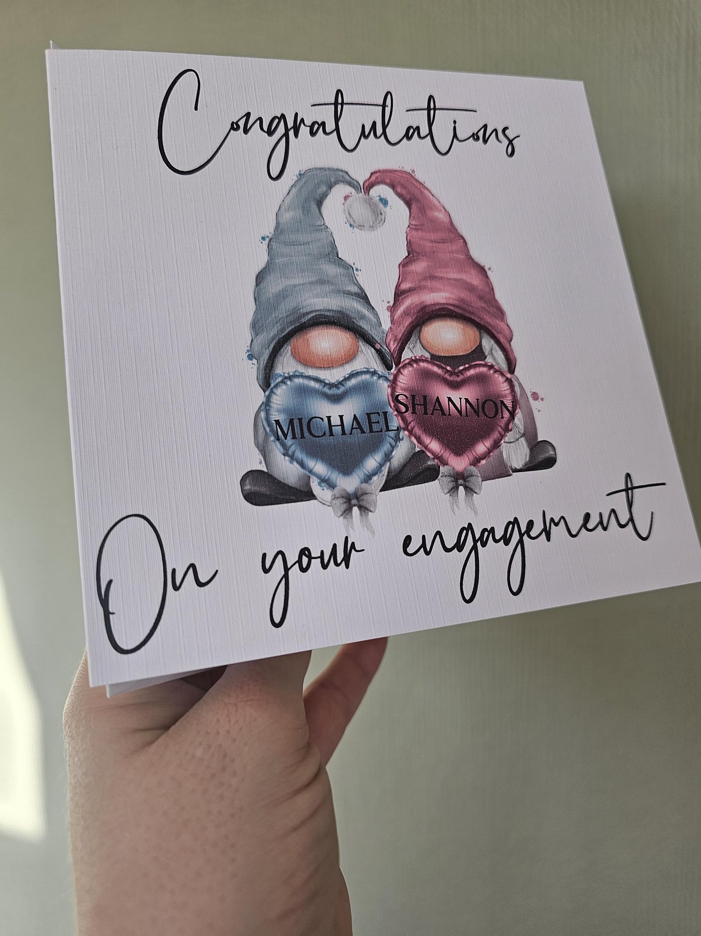 Personalised Engagement Card, Gonk Gnome Engagement Card, Engaged Card For Friend Daughter Son
