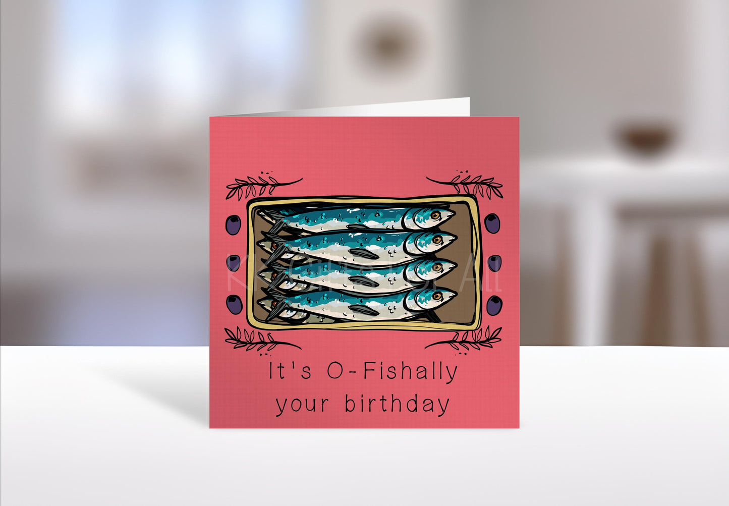 Personalized Sardine Birthday Card: O-Fishally Your Birthday