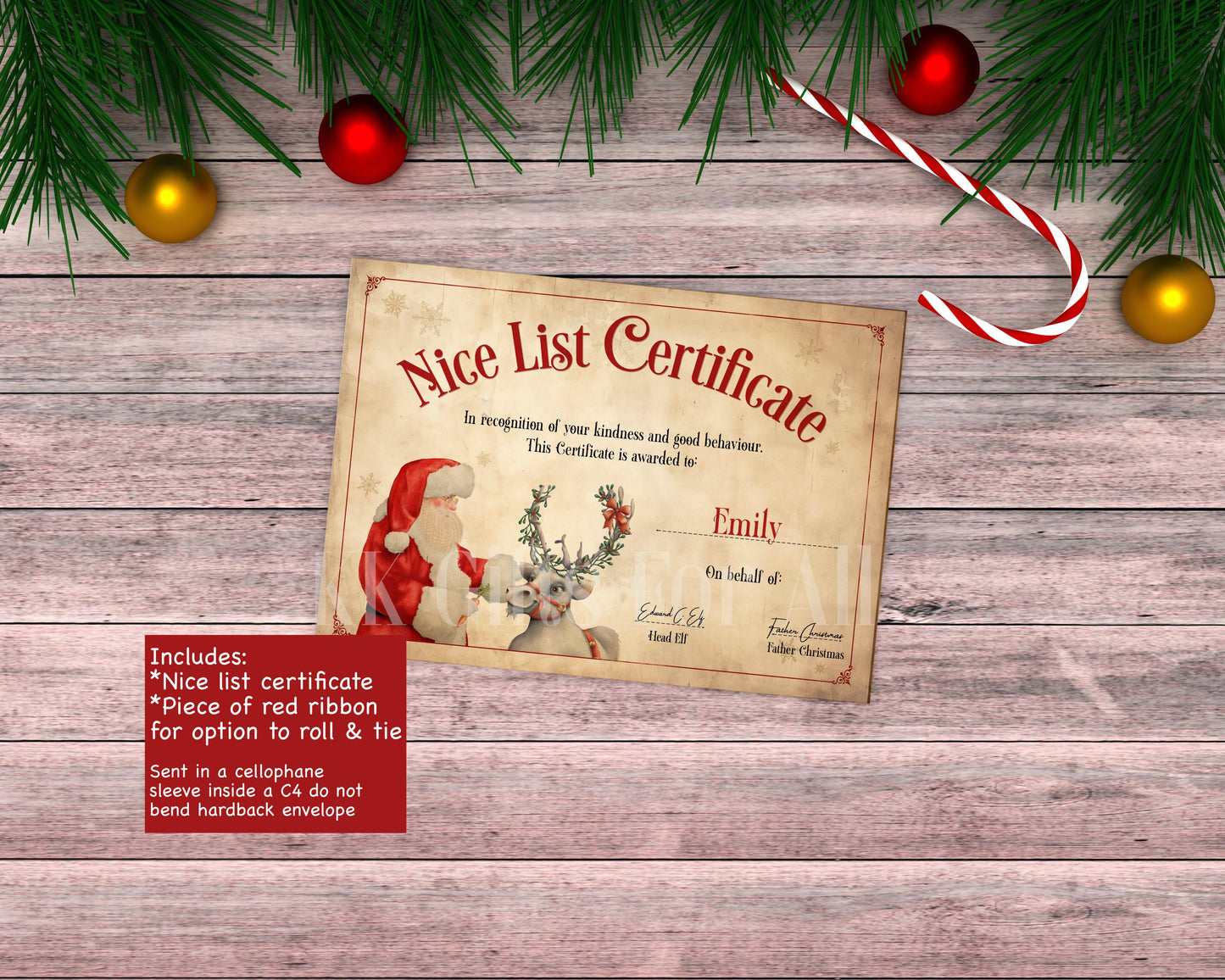 Personalised Santa Letter & Nice List Certificate