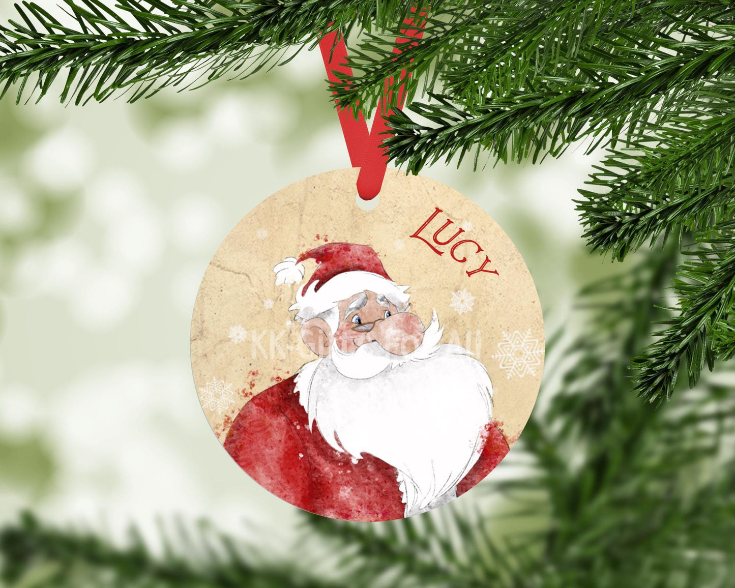 Santa Tree Decoration, Personalised Father Christmas Tree Ornament, Christmas Decoration Santa Claus
