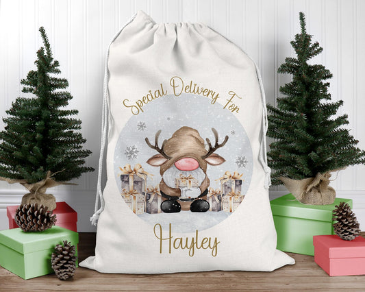 Personalised Father Christmas Santa Sack, Large Christmas Sack, Christmas Present Bag