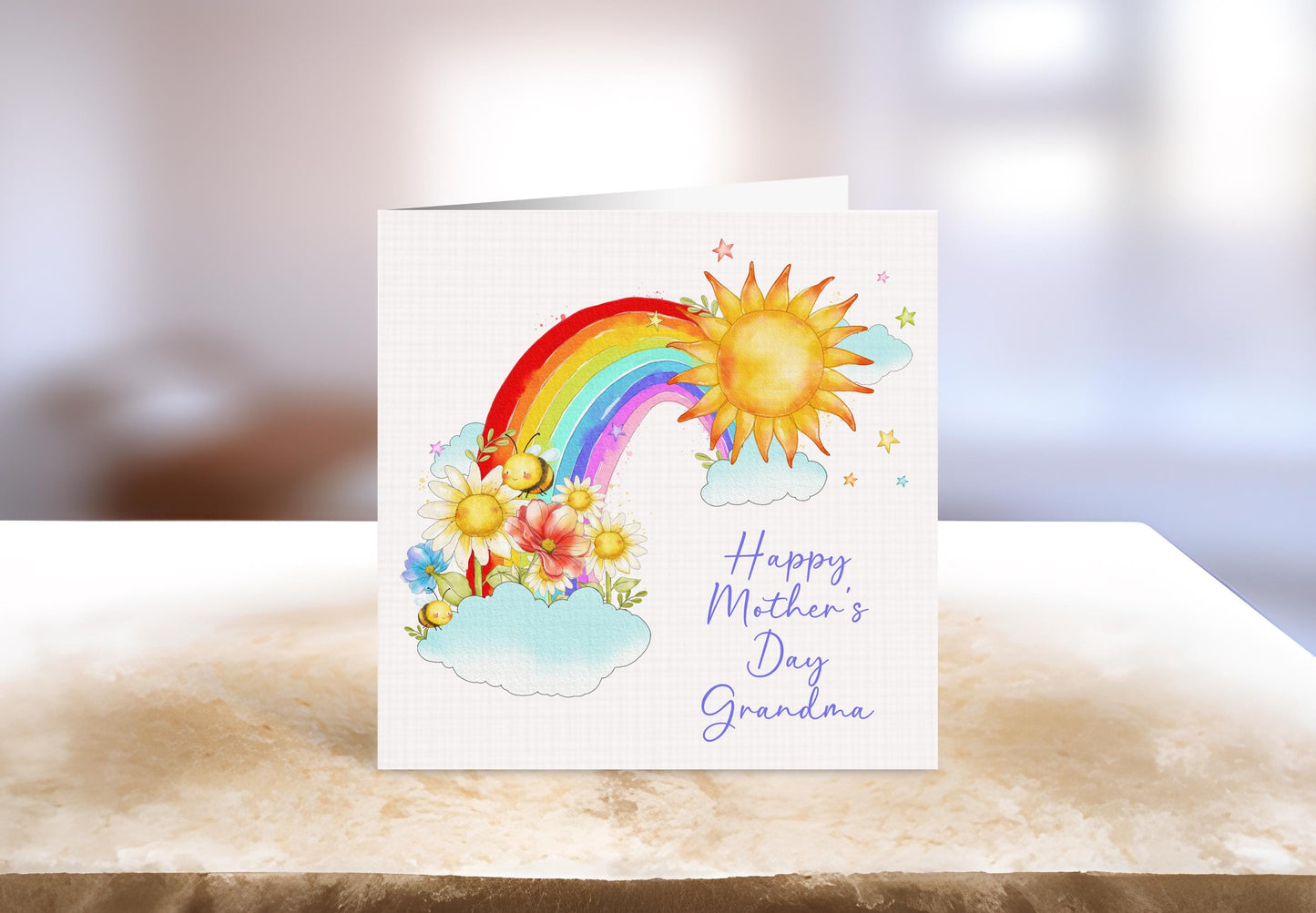 Rainbow Mother's Day Card, Personalised Mother's Day Card, Colourful Card For Mum Granny Nan
