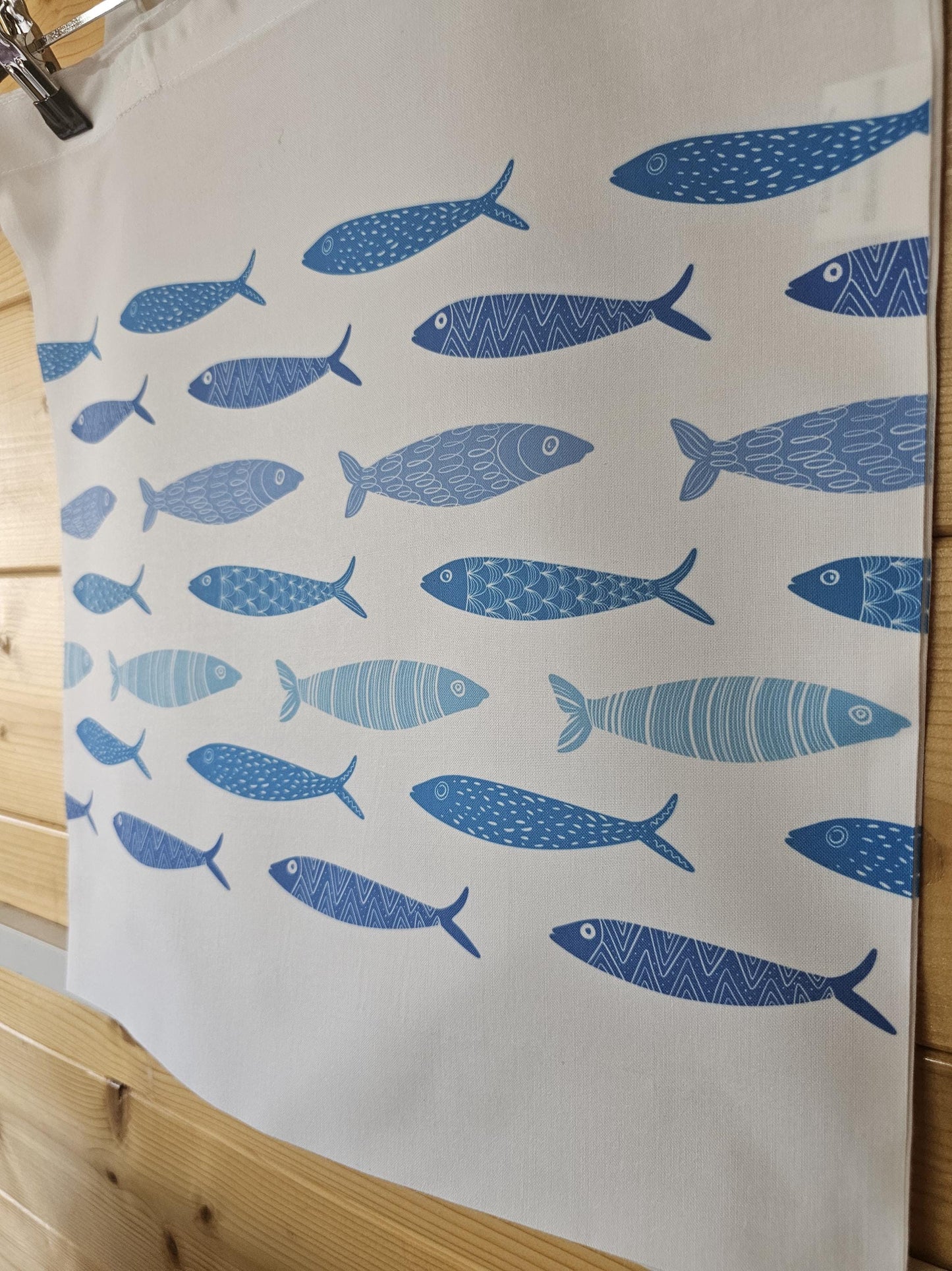 Personalised Sardine Fish Tote Bag, Long Handle Reusable Shopper, Maritime Theme Gift