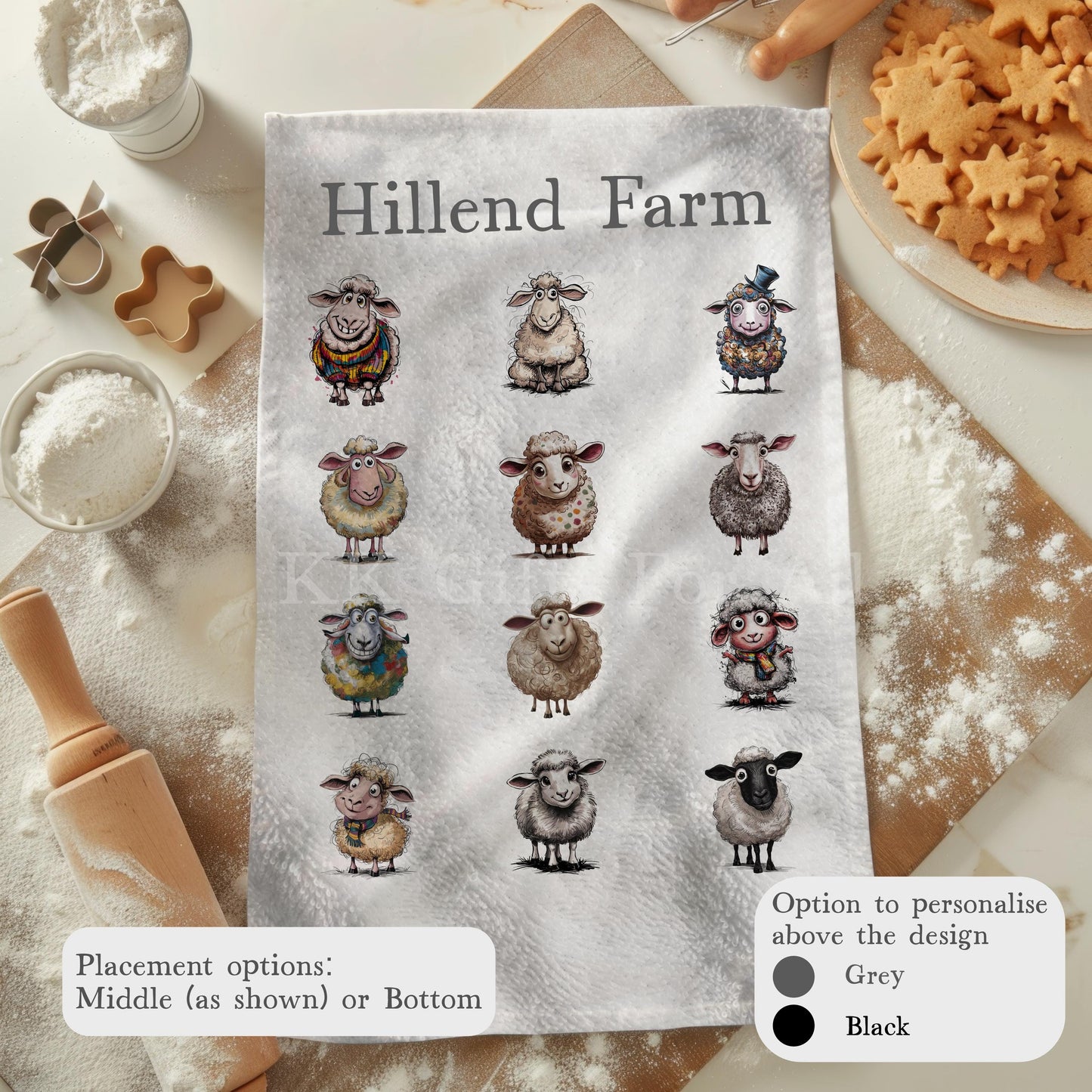 Funny Sheep Tea Towel, Farm House Kitchen Towel, Quirky Sheep Lover Gift