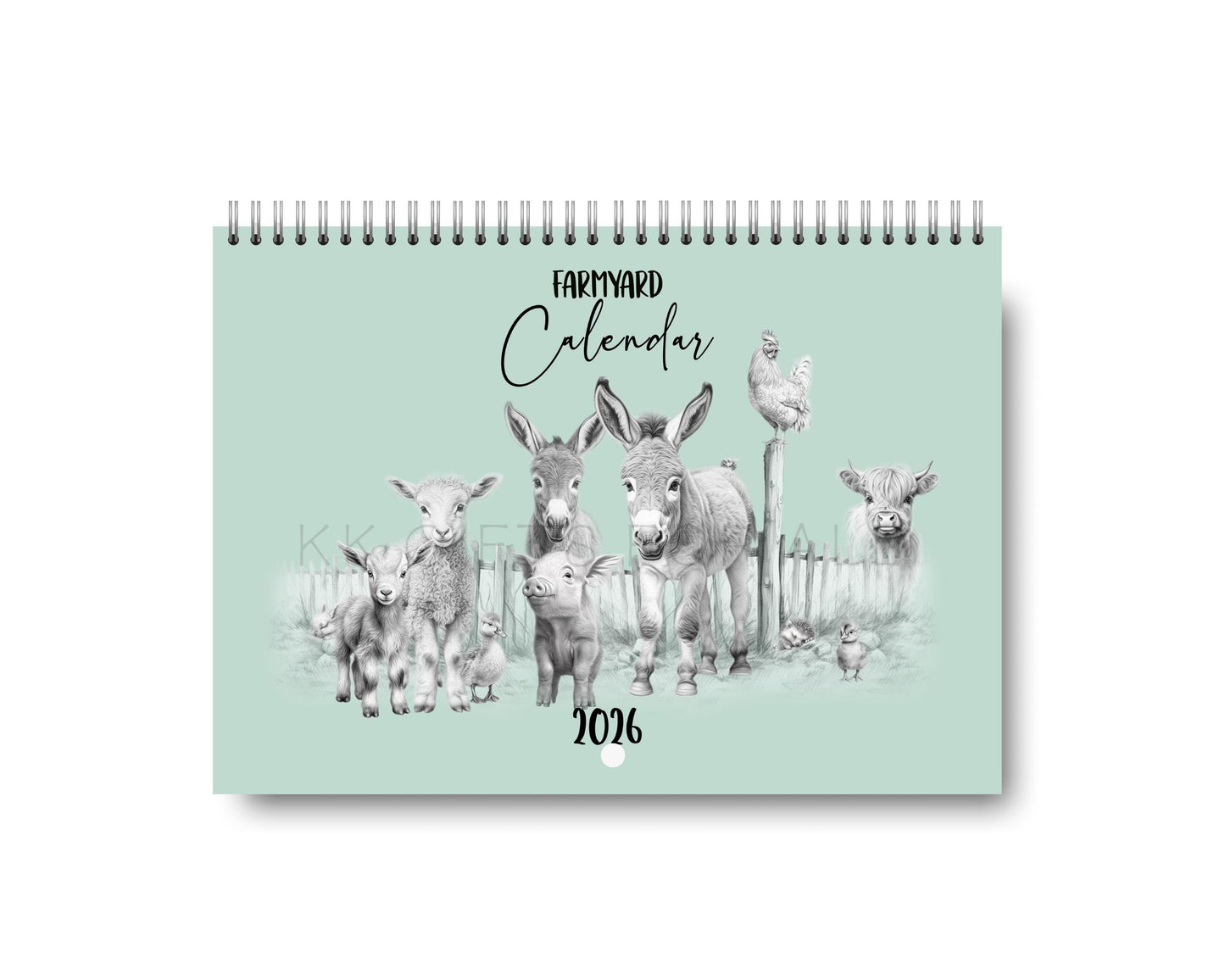 2026 Farmyard Calendar, Farm Animal 2026 Calendar, Cute Animal Wall Calendar, Christmas Gifts