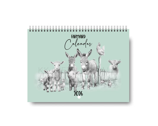 2026 Farmyard Calendar, Farm Animal 2026 Calendar, Cute Animal Wall Calendar, Christmas Gifts