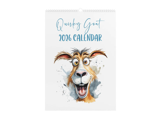 2026 Quirky Goat Calendar, Portrait 2026 Planner, Christmas Gift For Goat Lovers