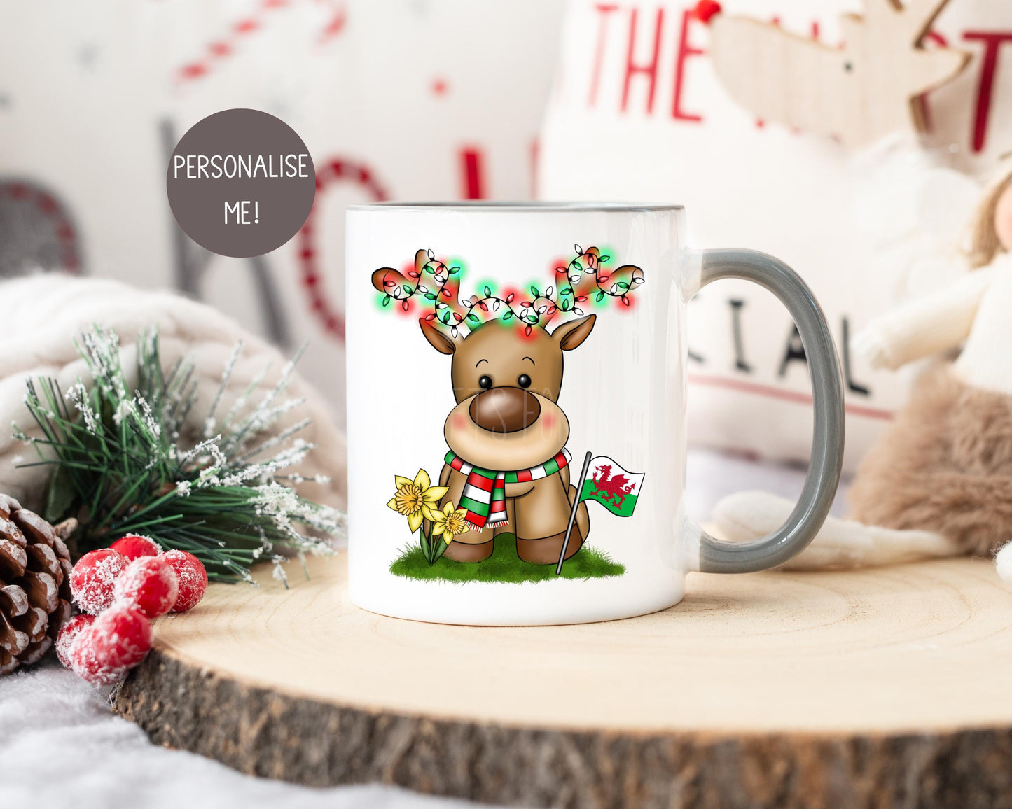 Personalised Christmas Reindeer Mug