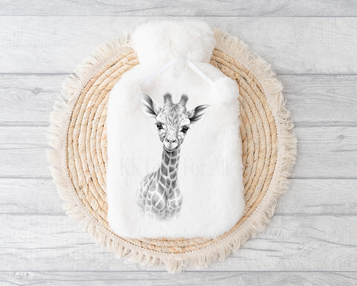 Giraffe Hot Water Bottle, Personalised Giraffe Gift, Sketchy Giraffe