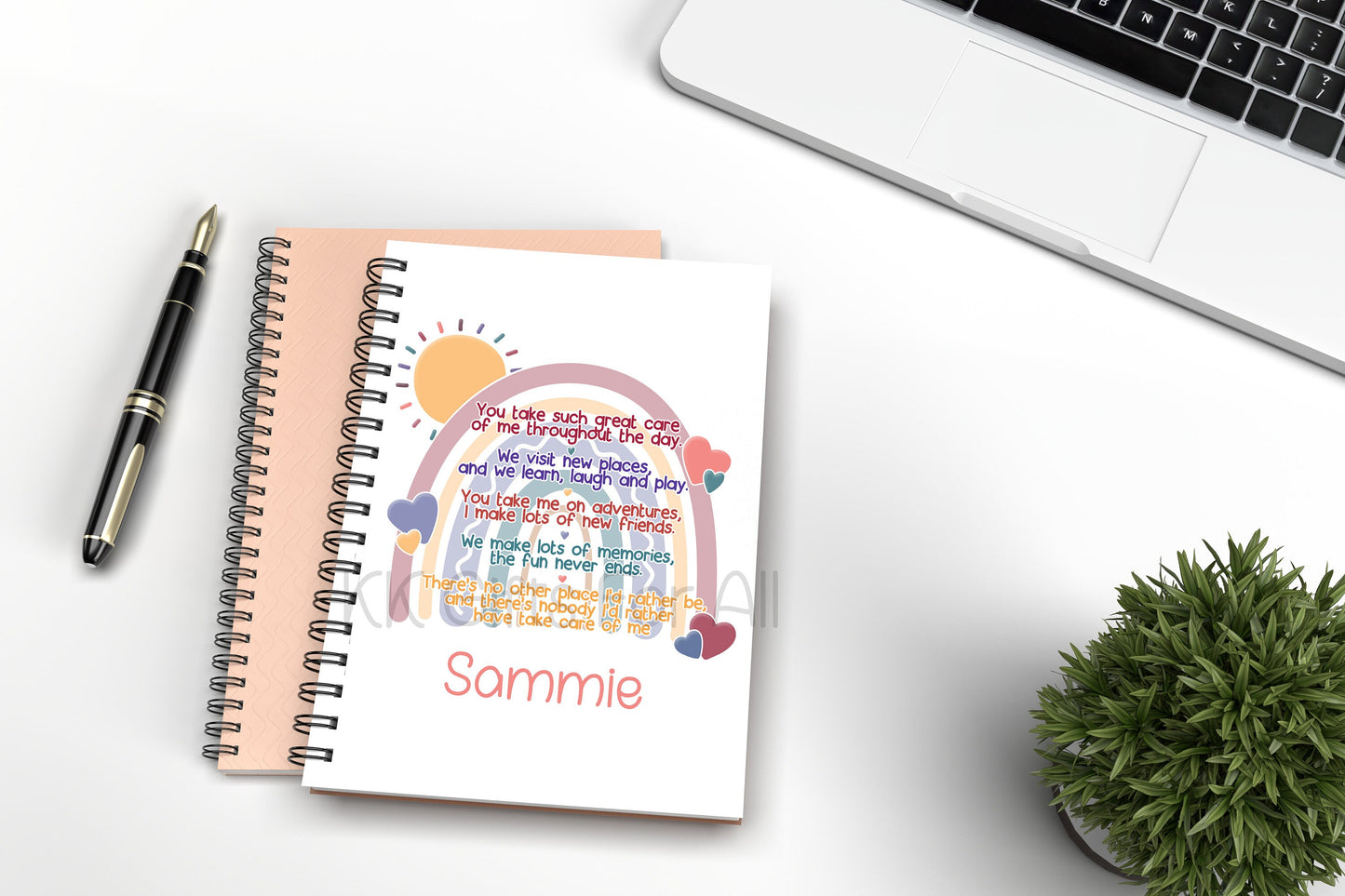 Personalised Thank You For Looking After Me A5 Notebook, Gift For Nursery Worker