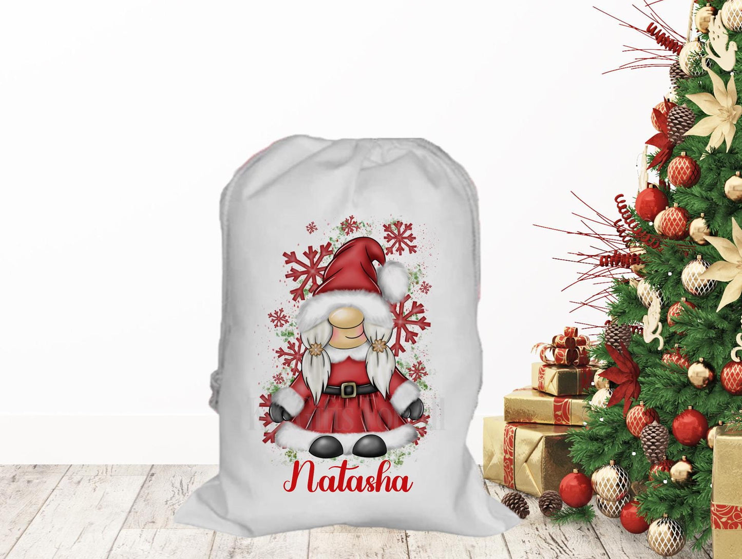 Personalised Father Christmas Santa Sack, Large Christmas Sack, Christmas Present Bag Mrs Claus