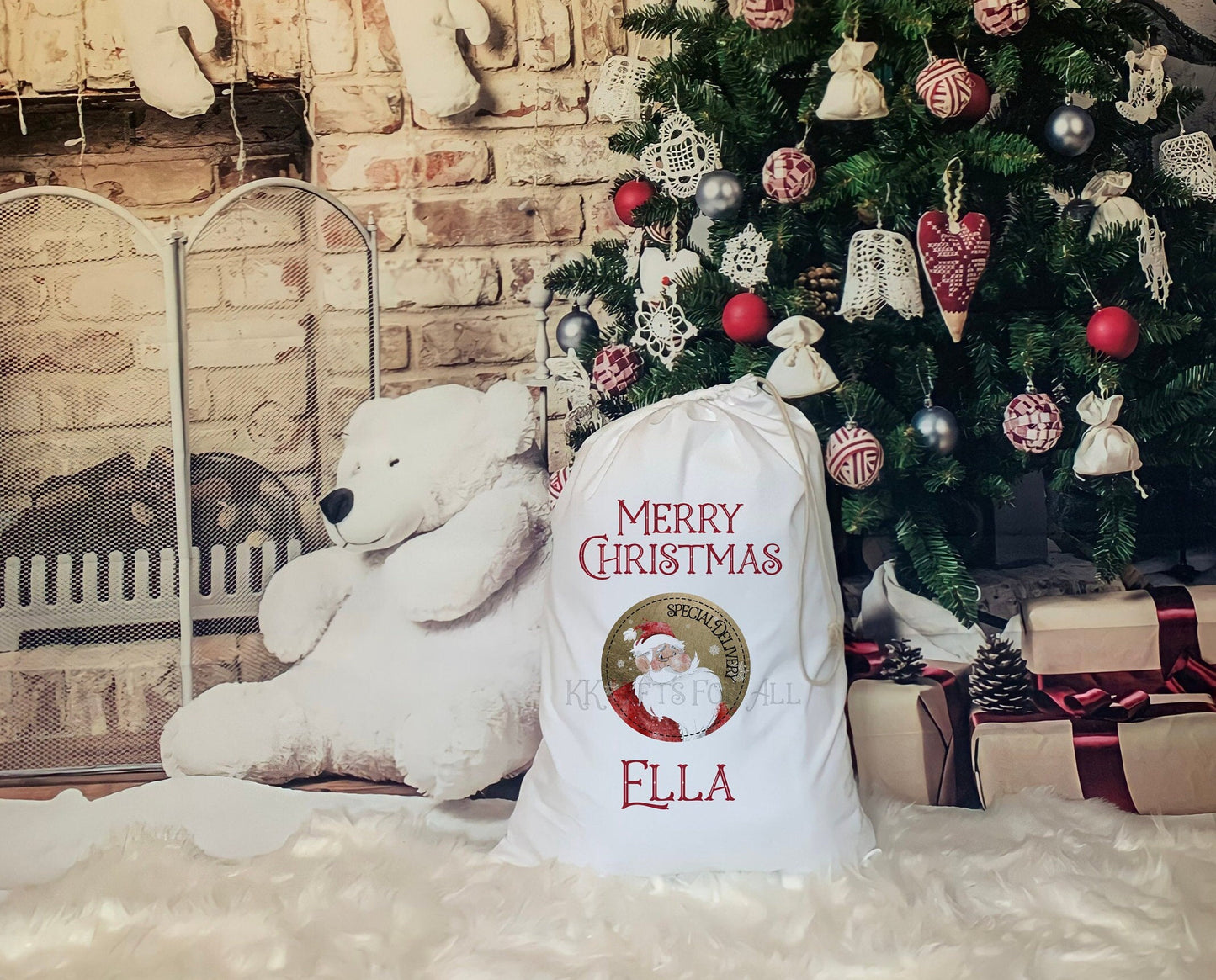 Personalised Christmas Santa Sack, Father Christmas Sack, Traditional Or Gold Design, Xmas 2025, Welsh Christmas Santa Sack, Nadolig Llawen