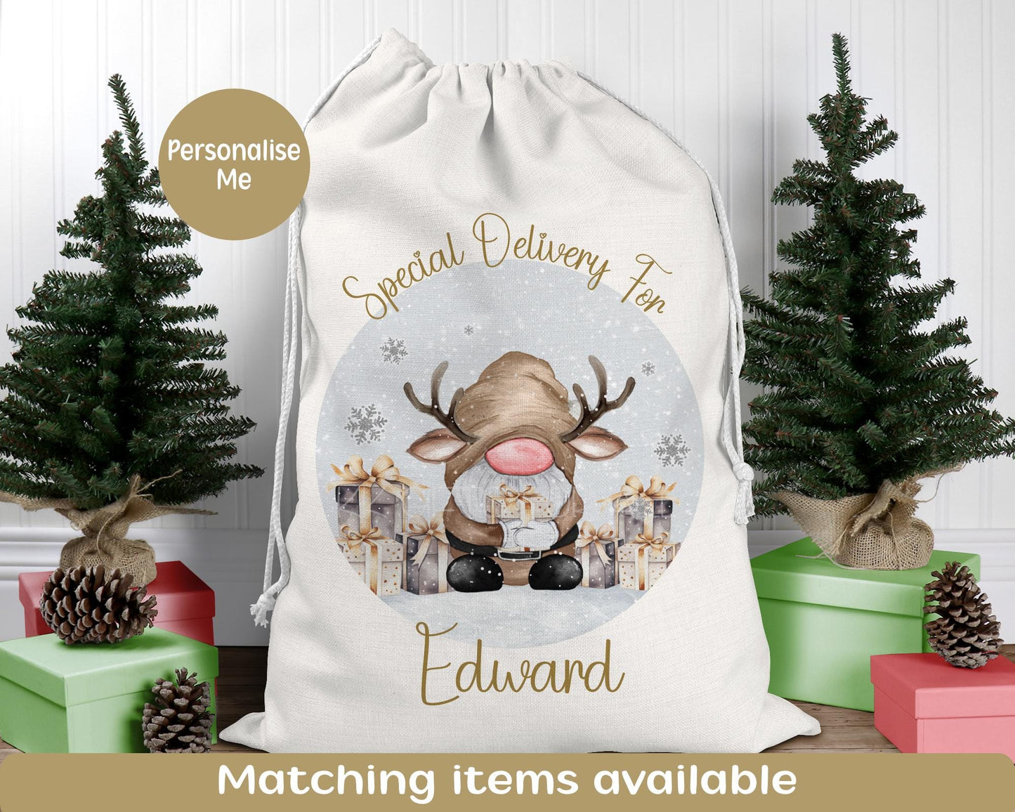 Personalised Father Christmas Santa Sack, Large Christmas Sack, Christmas Present Bag
