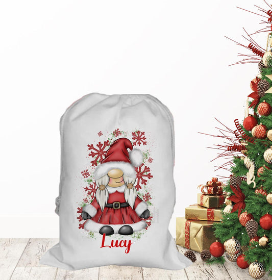 Personalised Father Christmas Santa Sack, Large Christmas Sack, Christmas Present Bag Mrs Claus