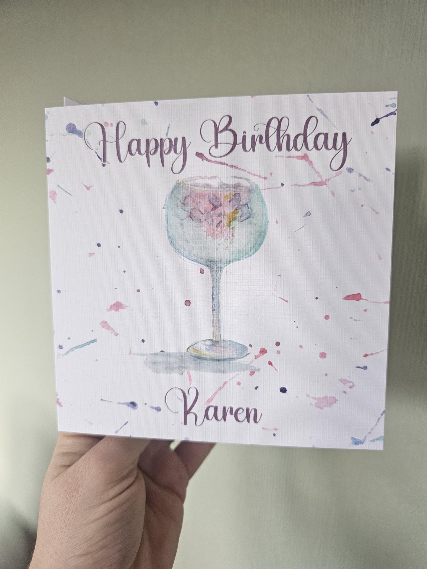 Personalised Gin Card, Birthday Card For Gin Lover, Greetings Card, Birthday Card For Friend Aunt Sister