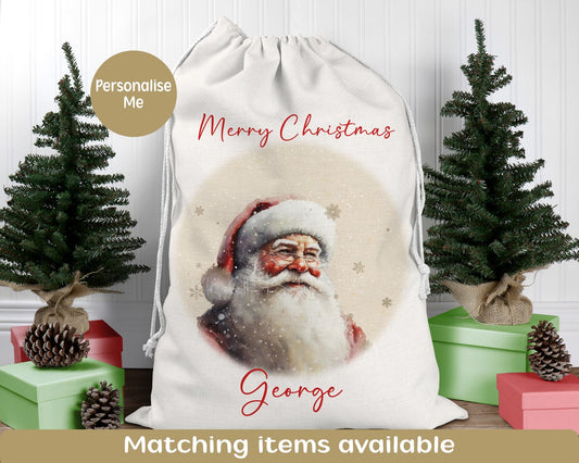 Personalised Father Christmas Santa Sack, Large Christmas Sack, Christmas Present Bag