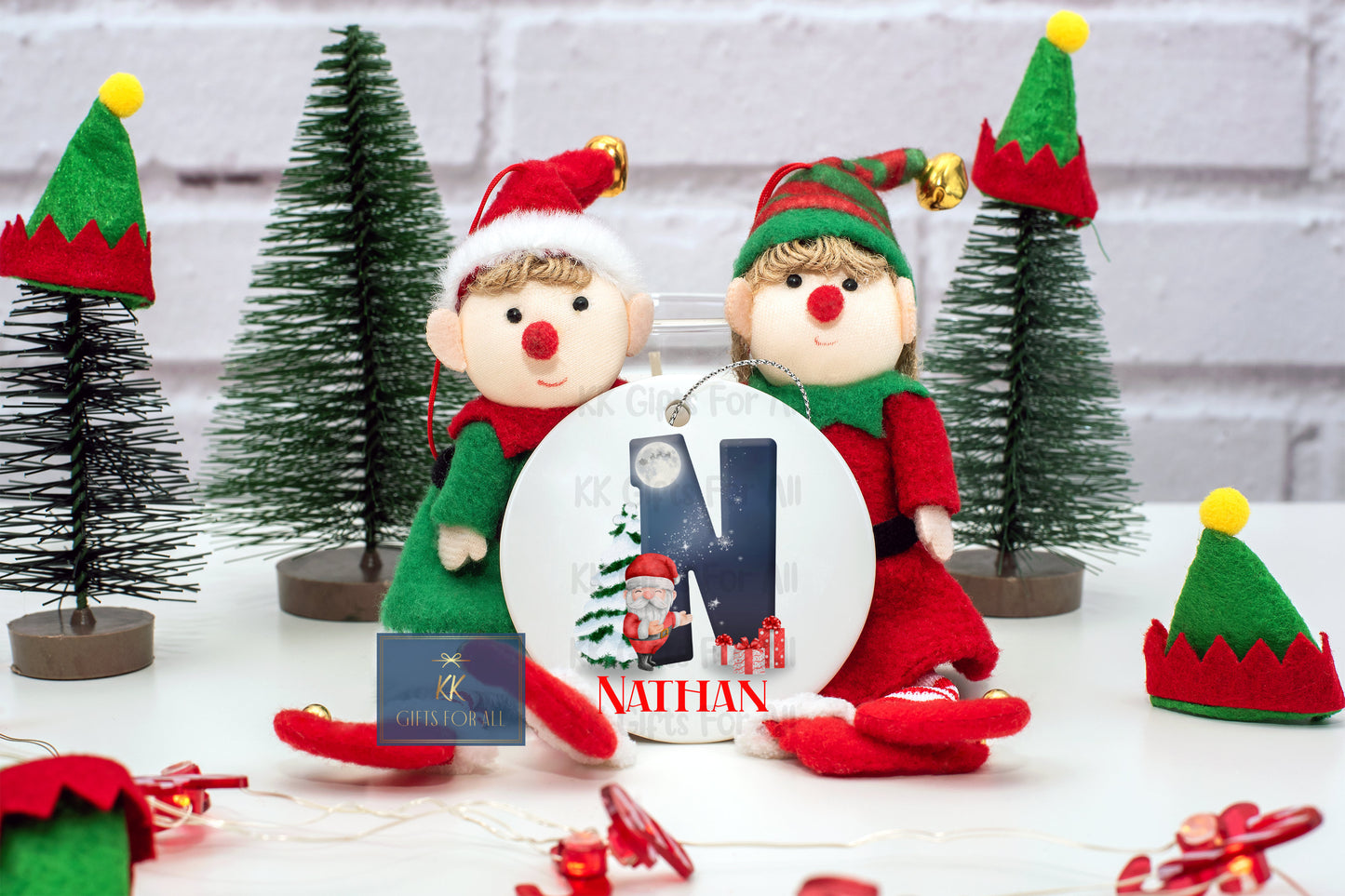 Personalised Christmas Hanging Decoration, Round Aluminium Tree Dec, First Christmas Ornament