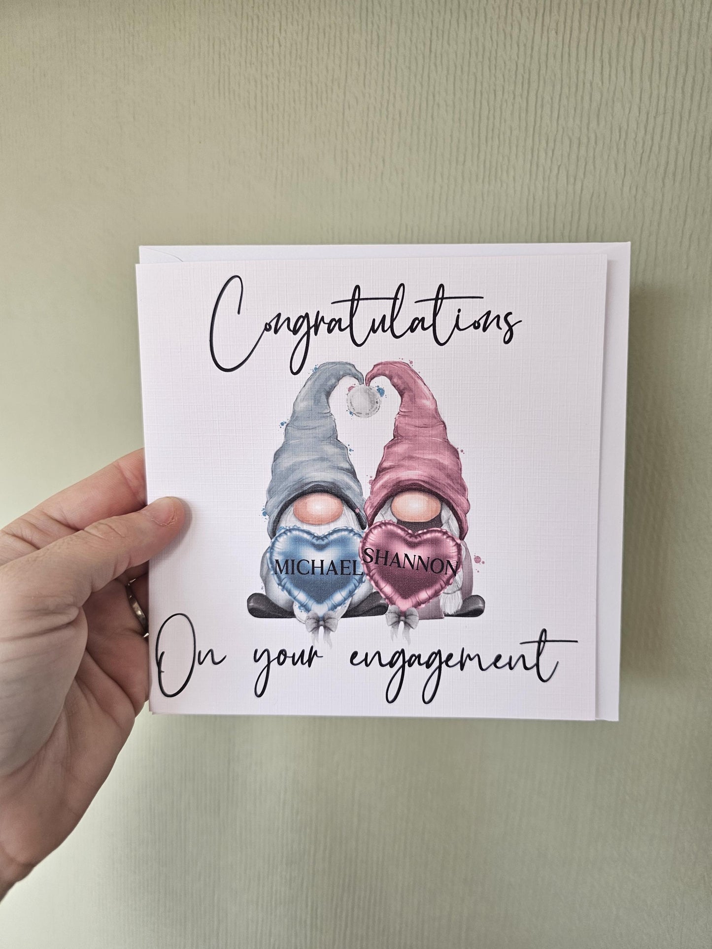 Personalised Engagement Card, Gonk Gnome Engagement Card, Engaged Card For Friend Daughter Son