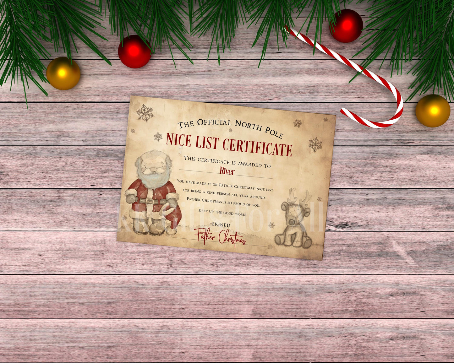 Personalised Santa Letter & Nice List Certificate