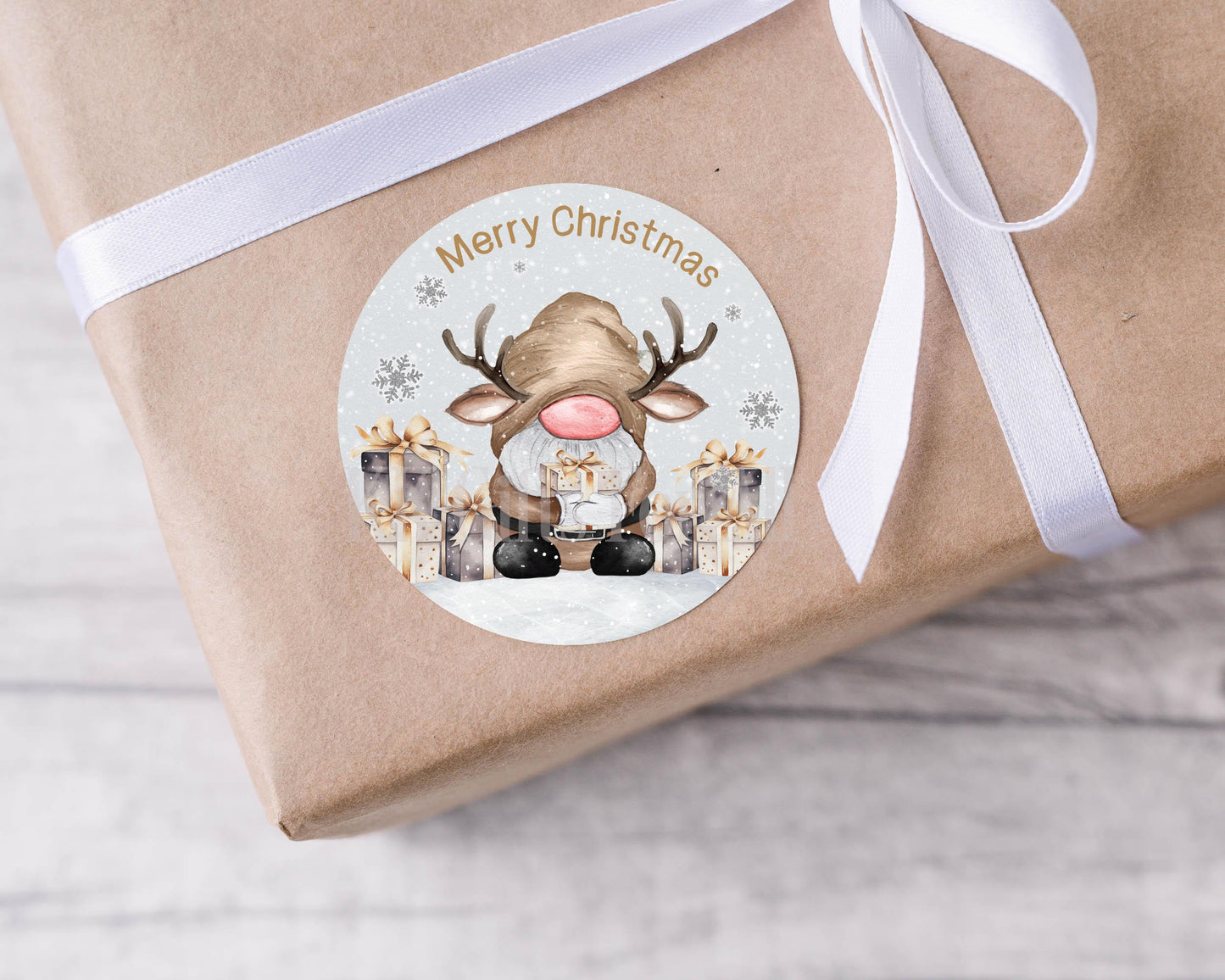 Personalised Gonk Christmas Stickers, 24 Christmas Gift Tag Stickers, Christmas Present Stickers, Christmas Gnome Stickers