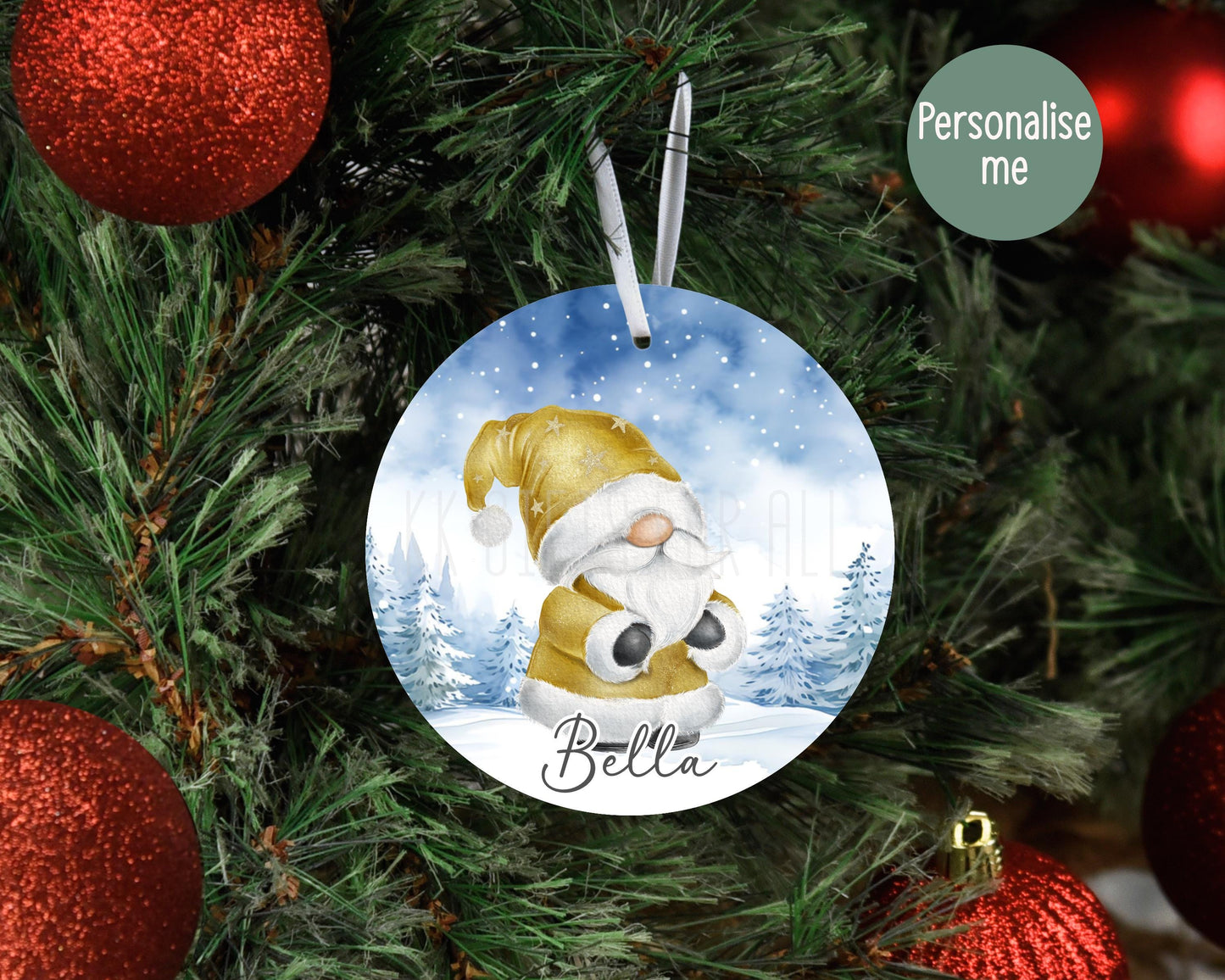 Personalized Gonk Christmas Ornament, Gnome Family Keepsake Tree Decoration