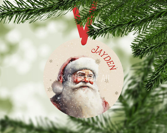Personalised Santa Tree Decoration, Father Christmas Tree Ornament, Christmas Decoration Santa Claus