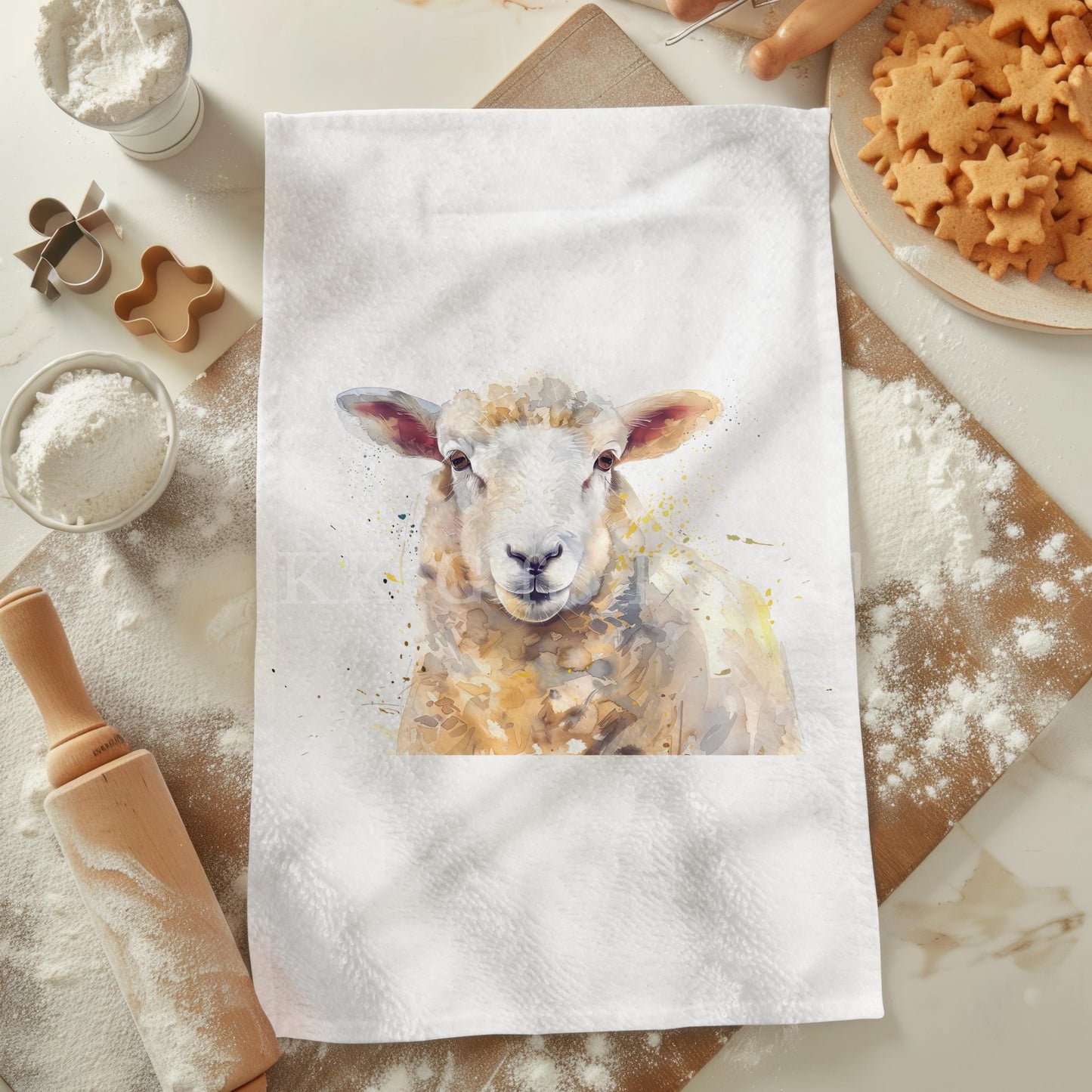 Sheep Tea Towel, Farmhouse Kitchen Towel