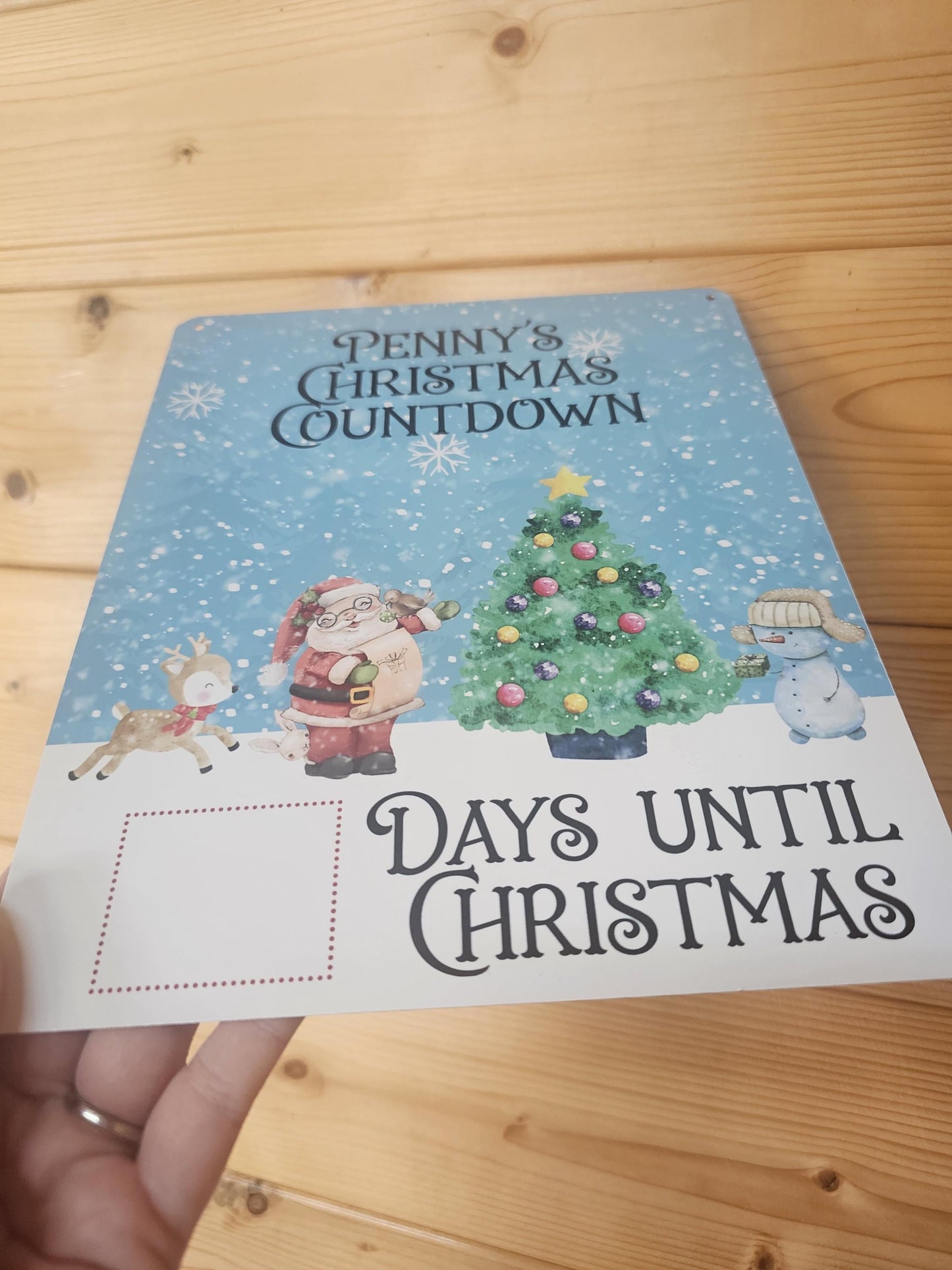 Christmas Countdown, Personalised With Child Or Family Name, Santa Claus Reindeer Count Down, Days Until Christmas
