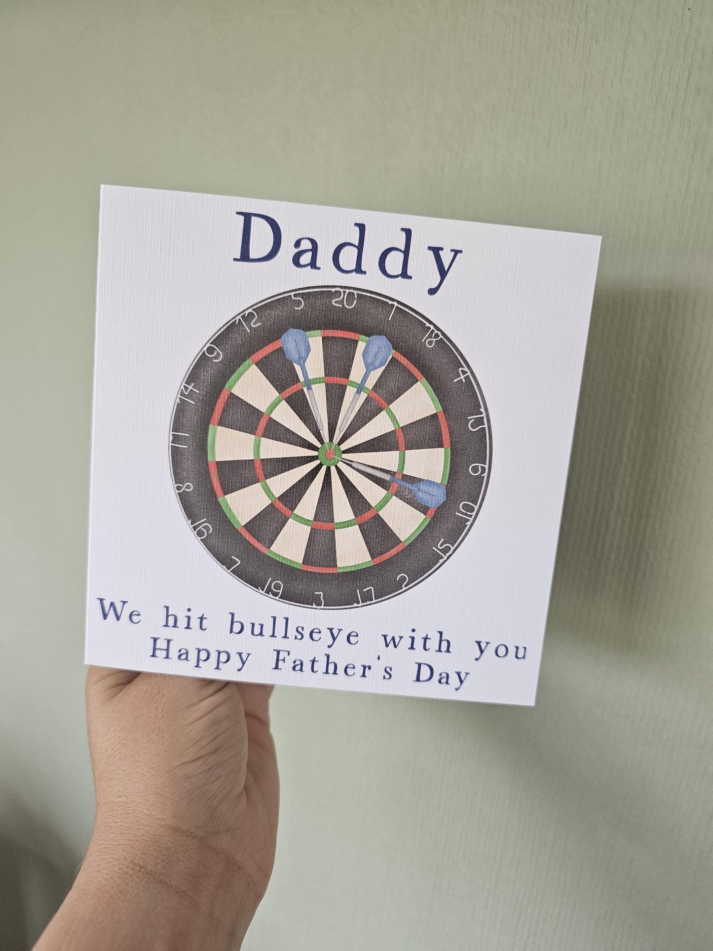Personalised Dart's Father's Day Card, Dart's Dad Daddy Grandad Gramps Bamps Card