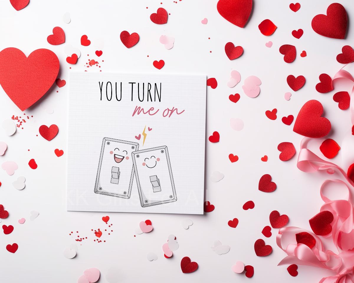 Turn Me On Valentine's Day Card, Funny Valentine Card, Card For Wife Husband Girlfriend Boyfriend