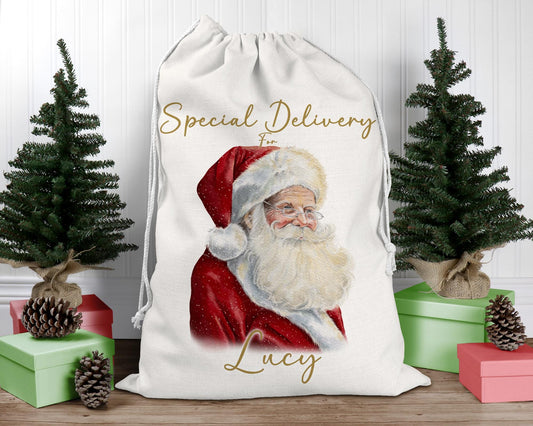 Personalised Father Christmas Santa Sack, Large Christmas Sack, Christmas Present Bag