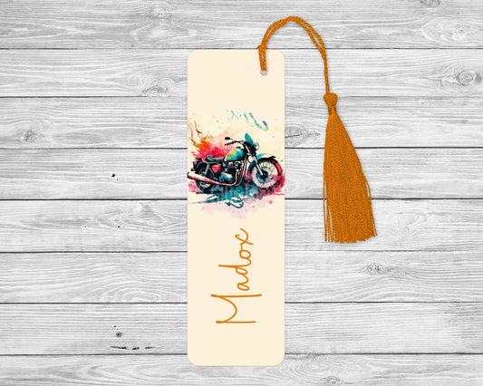Personalised Motorbike Bookmark, Motorcycle Bookmark, Bookmark for Motorbike Lover