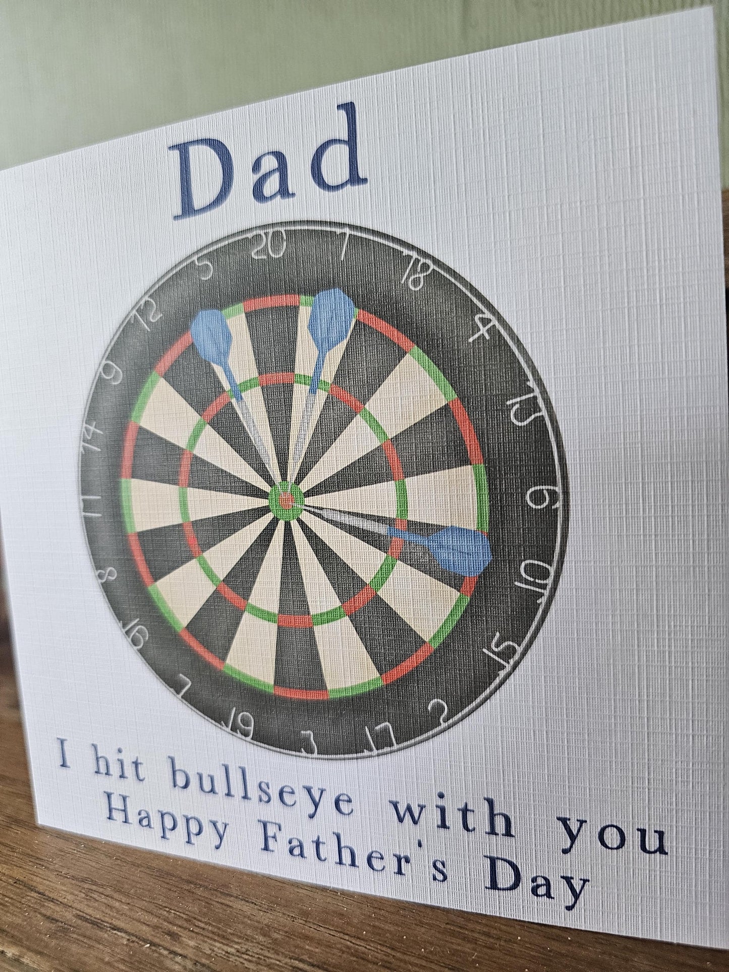 Personalised Dart's Father's Day Card, Dart's Dad Daddy Grandad Gramps Bamps Card