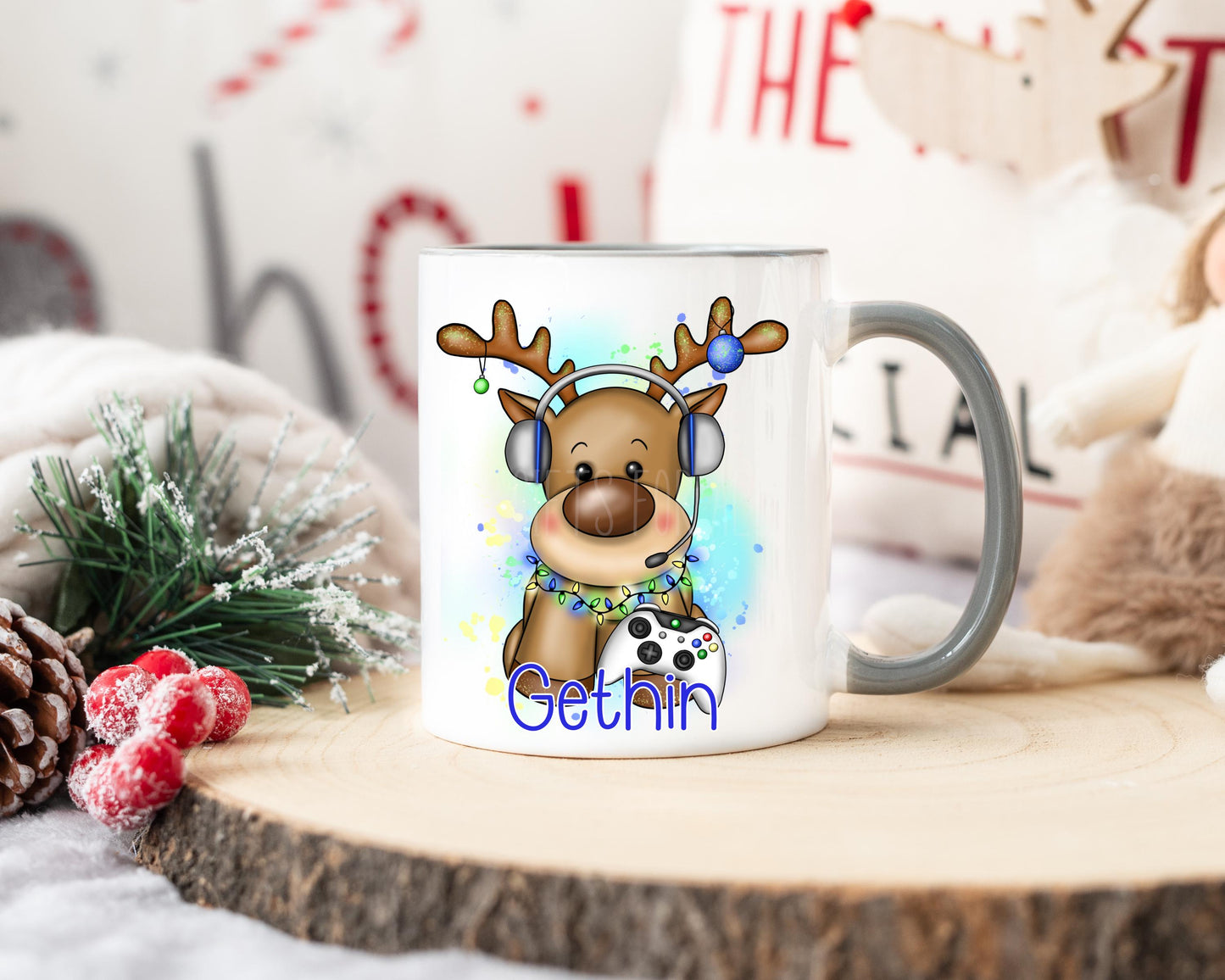 Personalised Christmas Mug, Children's Christmas Mug, Gaming Mug For Christmas