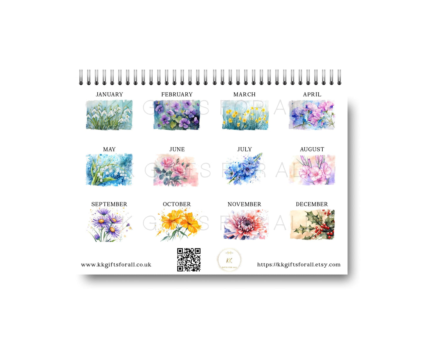2026 Flower Calendar, Birth Flowers 2026 Calendar, Flowers Wall Calendar, Christmas Gifts Garden Flower Lovers