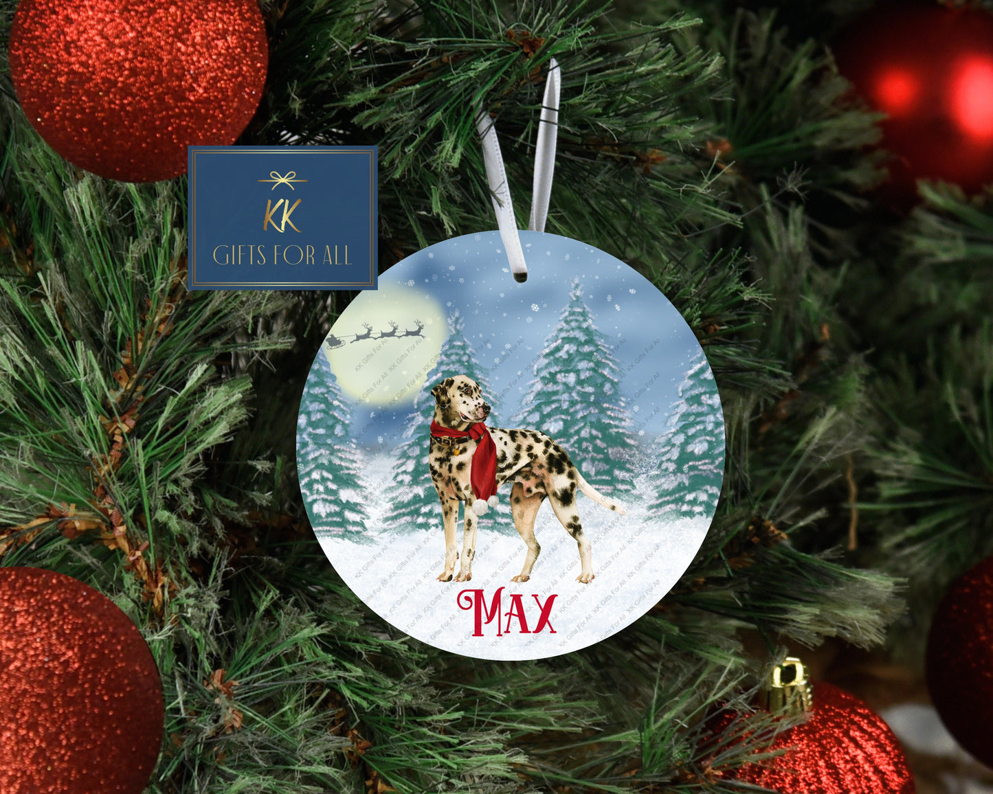Personalised Christmas Tree Decoration, Dalmatian Dog Decor, Metal Christmas Hanging Ornament, Dalmatian Decoration
