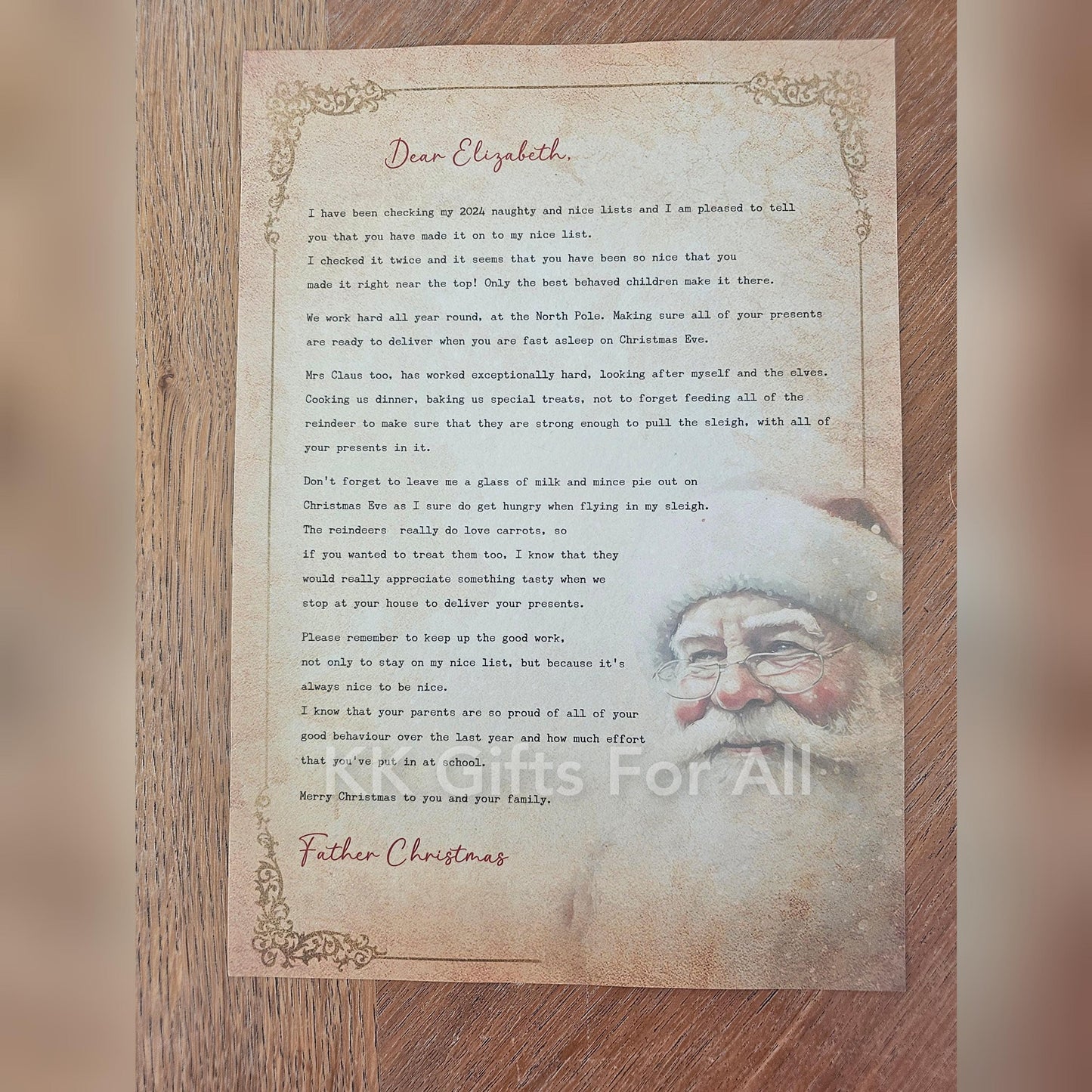 Personalised Santa Letter & Nice List Certificate: Vintage Style