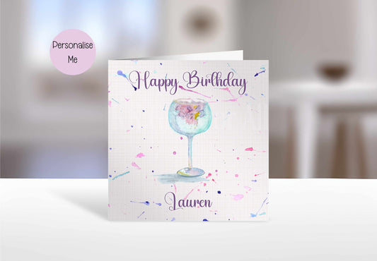 Personalised Gin Card, Birthday Card For Gin Lover, Greetings Card, Birthday Card For Friend Aunt Sister