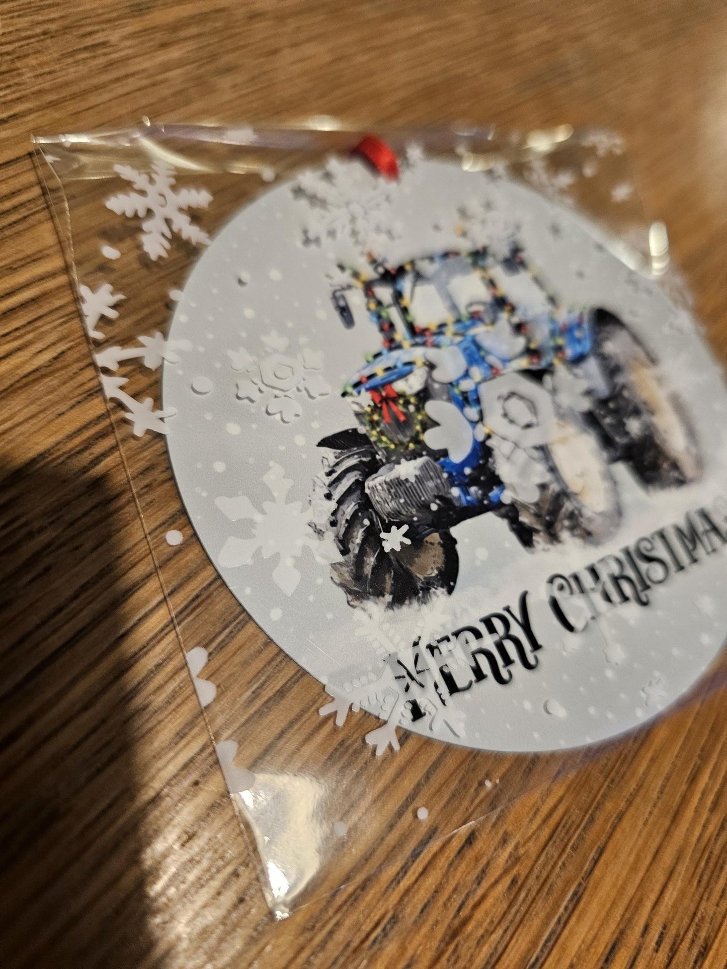 Personalised Christmas Tractor Decoration, Tractor Christmas Hanging Ornament