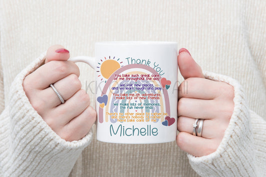 Personalised Nursery Worker Gift, Leaving Gift For Nursery Assistant, Thank You Mug And Coaster