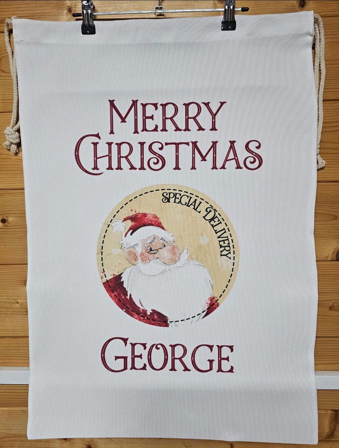 Personalised Christmas Santa Sack, Father Christmas Sack, Traditional Or Gold Design, Xmas 2025, Welsh Christmas Santa Sack, Nadolig Llawen
