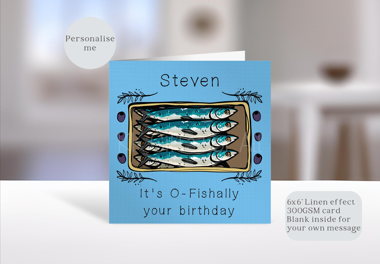 Personalised Sardine Birthday Card: O-Fishally Your Birthday